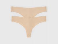 Бесшовные трусы-бразилиана, 2 шт., Бежевый