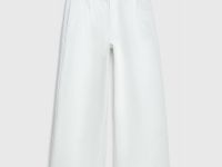 Укороченные широкие джинсы с ремнём, Белый