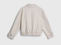 Бомбер из искусственной кожи для девочек, Белый