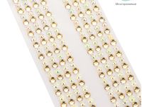 Наклейки акриловые MESHU "Gold line", 25*7,8см, стразы, 308 наклеек