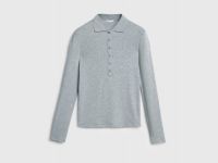 Джемпер поло из пряжи с модалом, Серый