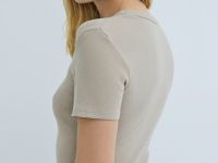 Футболка в рубчик, Бежевый