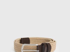 Эластичный плетёный ремень, Бежевый