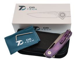 Складной нож Dr.Tech D4281P, сталь M390, рукоять TC4, фиолетовый