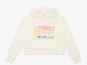 Женская короткая толстовка Lacoste с капюшоном