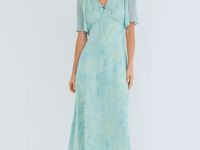 Шифоновое платье с принтом, Зеленый