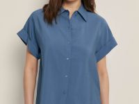 Блузка свободного кроя с коротким рукавом