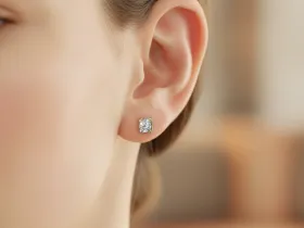 Пусеты из желтого золота э0312пс11241110