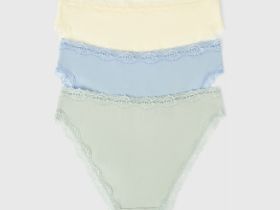 Классические трусы с кружевом, 3 шт., Желтый