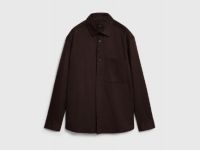 Плотная рубашка из трикотажа, Коричневый