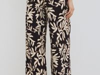 Широкие брюки изо льна, Коричневый