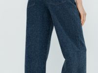 Широкие джинсы с мягкой фактурой, Синий