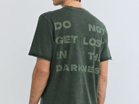 Футболка с текстовым принтом, Зеленый