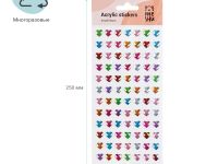 Наклейки акриловые MESHU "Small hearts", 25*10 см, стразы, 91 наклейка, инд. уп., европодвес