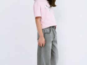 Широкие джинсы Wide leg для девочек, Серый