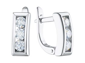 Серьги из белого золота с бриллиантами э4001сг08200954
