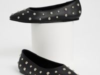 Балетки с заклёпками, Черный