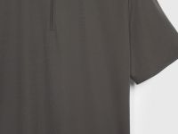 Поло из техноткани с воротником на молнии, Коричневый