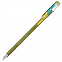 Ручка гелевая Pentel "Hybrid Dual Metallic" 1,0 мм, желтый + зеленый металлик