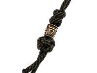 Темляк малый с бусиной "Руна", зеленый