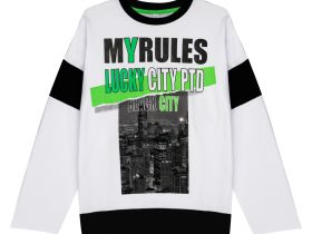 Фуфайка трикотажная для мальчиков (футболка с длинными рукавами)