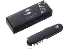 Нож перочинный Stinger 90 мм, 10 функций, черный