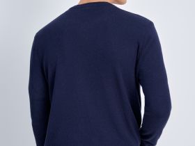 Джемпер из шерсти и хлопка с v-образной горловиной