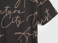 Футболка с принтом, Коричневый