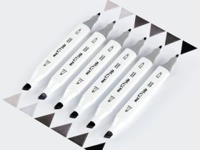 Набор маркеров для скетчинга MESHU 6 цв, теплые серые цвета