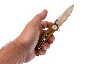 Складной нож Dr.Tech W3610PY, сталь 14C28N, рукоять PEI, желтый