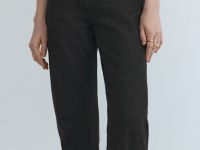 Прямые джинсы с высокой посадкой, Коричневый