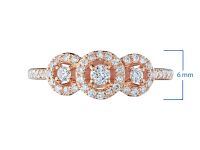 Классическое кольцо из красного золота с бриллиантами э0201кц01192800