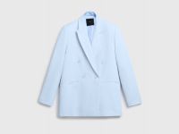 Двубортный жакет из лиоцелла и льна, Голубой
