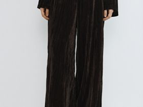 Широкие бархатные брюки, Коричневый