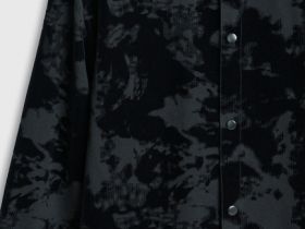 Куртка-рубашка из бархатистой ткани, Черный