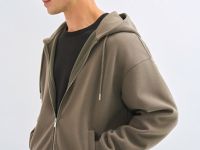 Толстовка на молнии с капюшоном, Коричневый