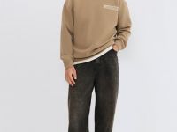 Свитшот с принтом, Бежевый