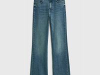 Джинсы клёш с высокой посадкой, Синий