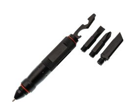 Тактическая ручка для выживания с фонариком 11 в 1, фиолетовая