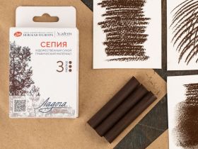 Набор сухих графических материалов "Ладога" сепия, 3 мелка