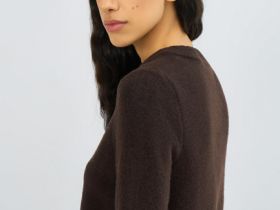 Джемпер с коротким рукавом, Коричневый