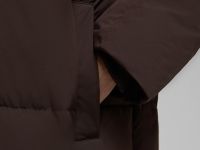 Утепленное стеганое пальто с капюшоном