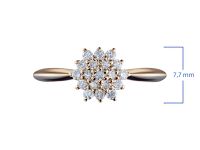 Классическое кольцо из красного золота с бриллиантами э0201кц04180500