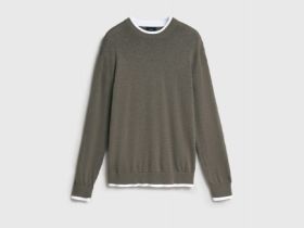 Джемпер с имитацией футболки, Коричневый