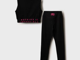 Комплект трикотажный для девочек: топ, брюки (легинсы)