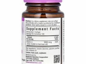 Bluebonnet Nutrition, витамин A, 3000 мкг, 100 капсул