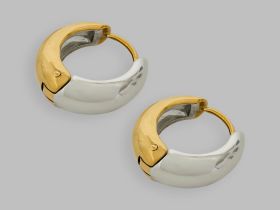 Двухцветные серьги-кольца