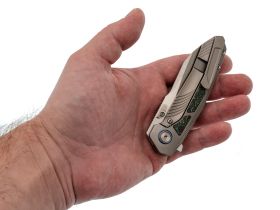 Складной нож Remette Kestrel, сталь S35VN, рукоять алюминий, серый/зеленый