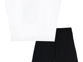 Комплект трикотажный для девочек: фуфайка (футболка), шорты