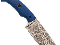 Скелетный нож Волчий Век Шихан "Маори" Custom, сталь PGK, рукоять G10, синий